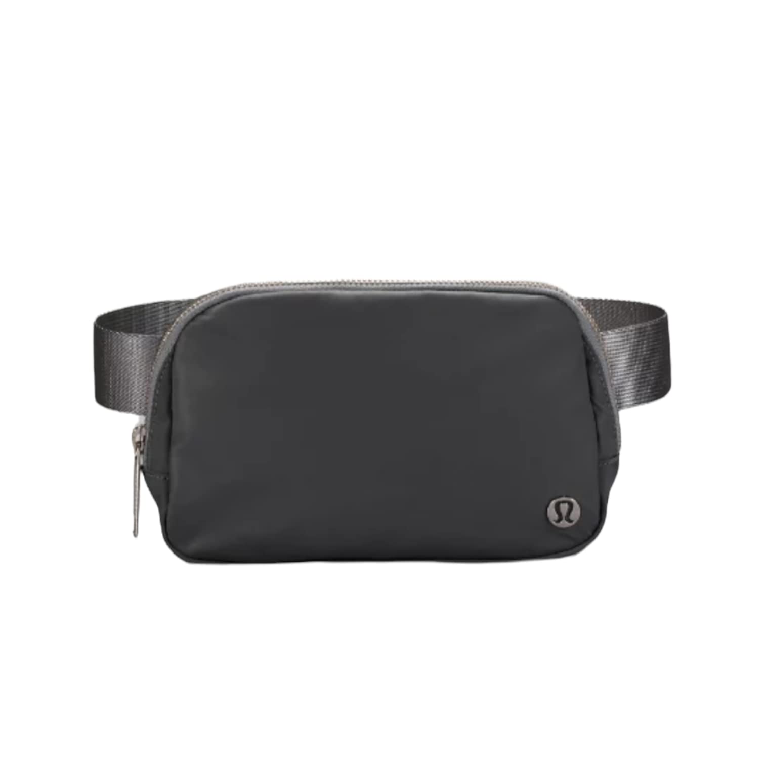 Lululemon riñonera vista frontal Asphalt Grey mostrando diseño compacto y elegante