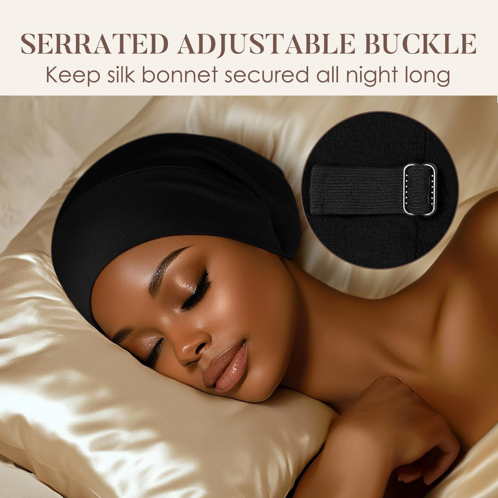 LULUSILK persona durmiendo con gorro mantiene rizos definidos