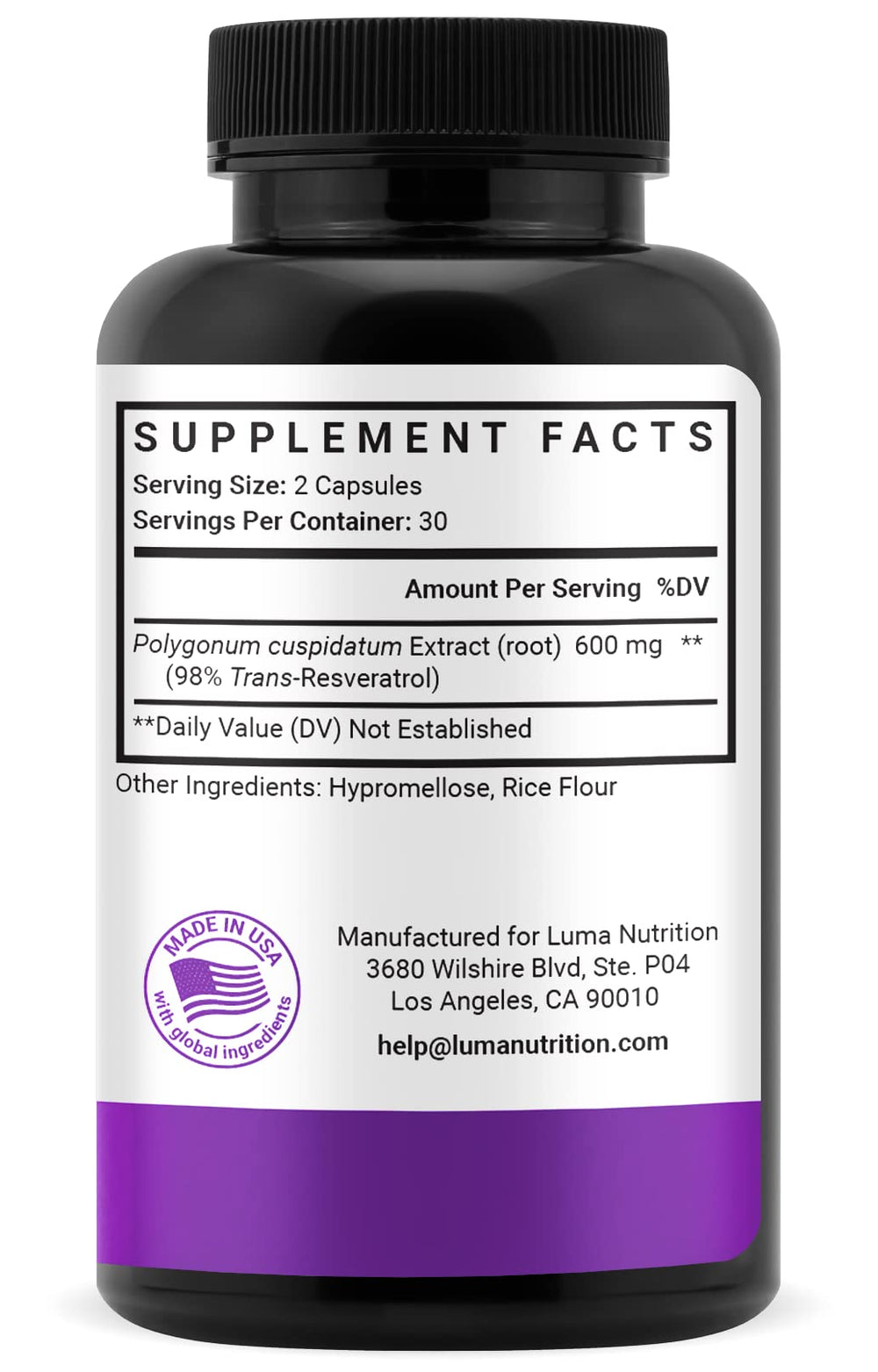Luma Nutrition certificado GMP que muestra control de calidad