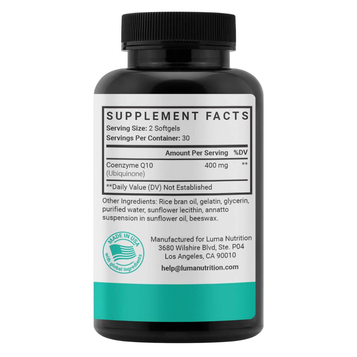 Luma Nutrition detalle de lista de ingredientes resaltando pureza y composición