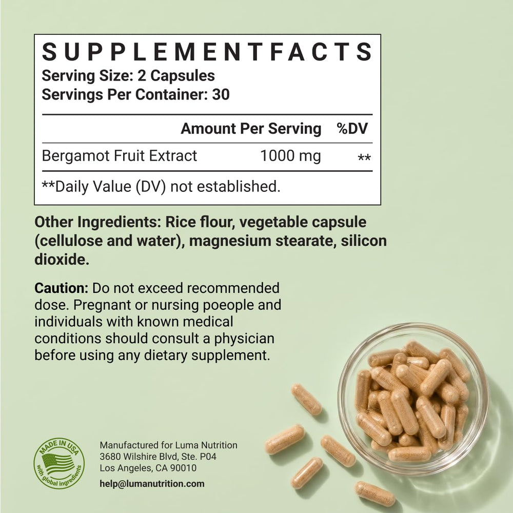Luma Nutrition frasco junto a regla para comparar tamaño y cantidad