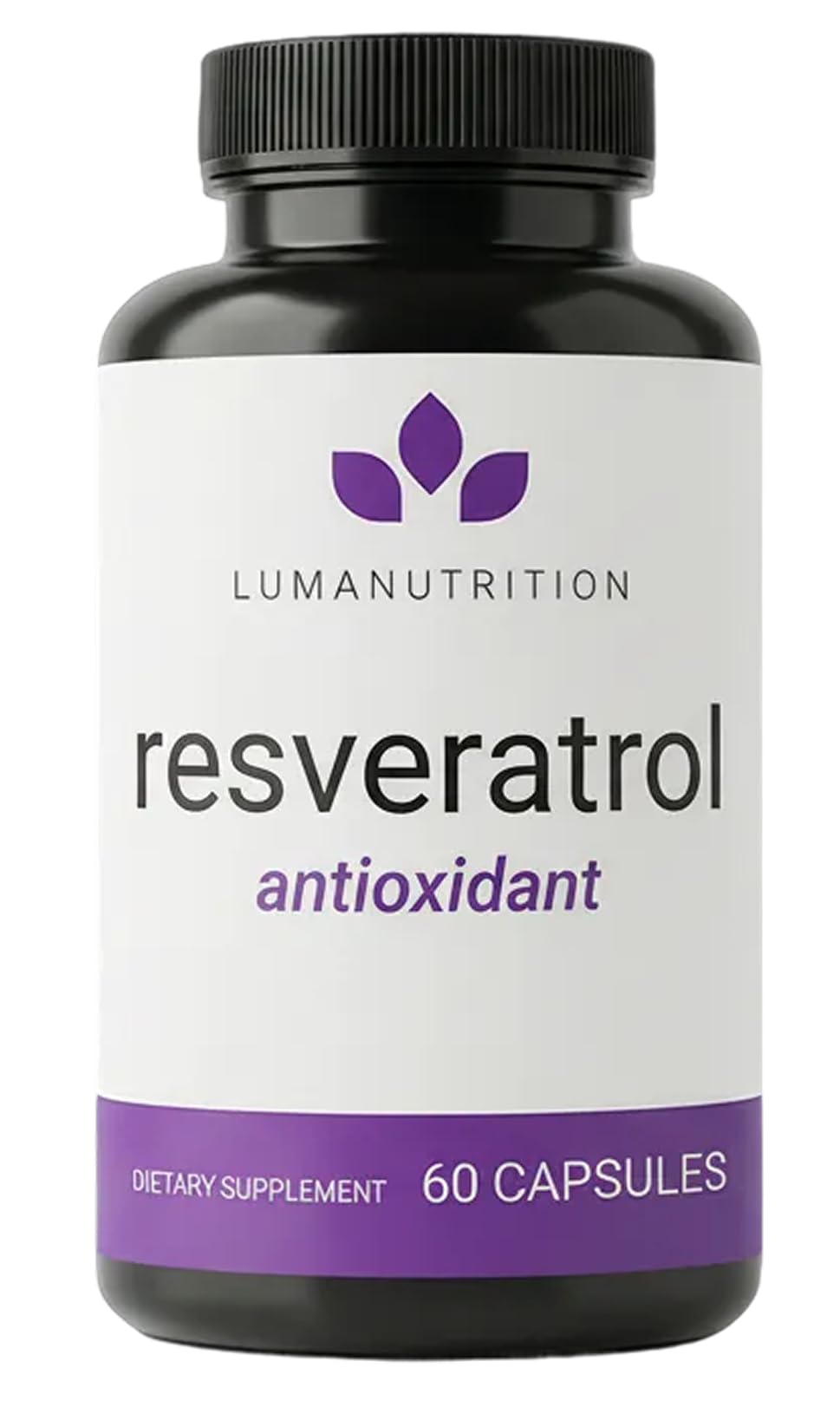 Luma Nutrition frasco frente mostrando diseño y sello de pureza