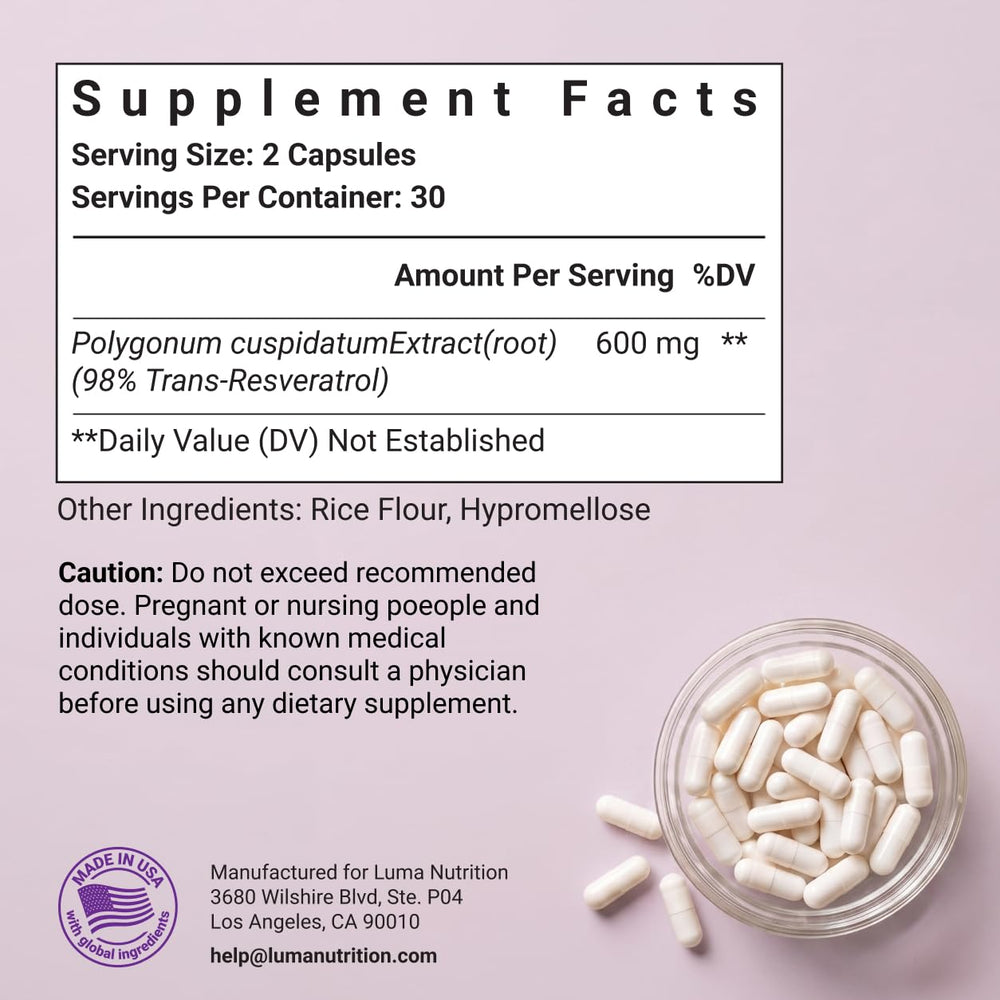 Luma Nutrition extracto de polygonum raíz que ilustra origen vegetal