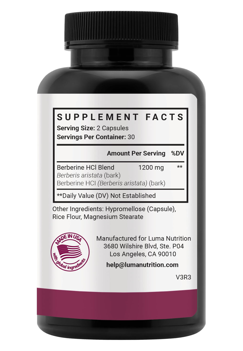 Luma Nutrition sello GMP indicando fabricación y control de calidad