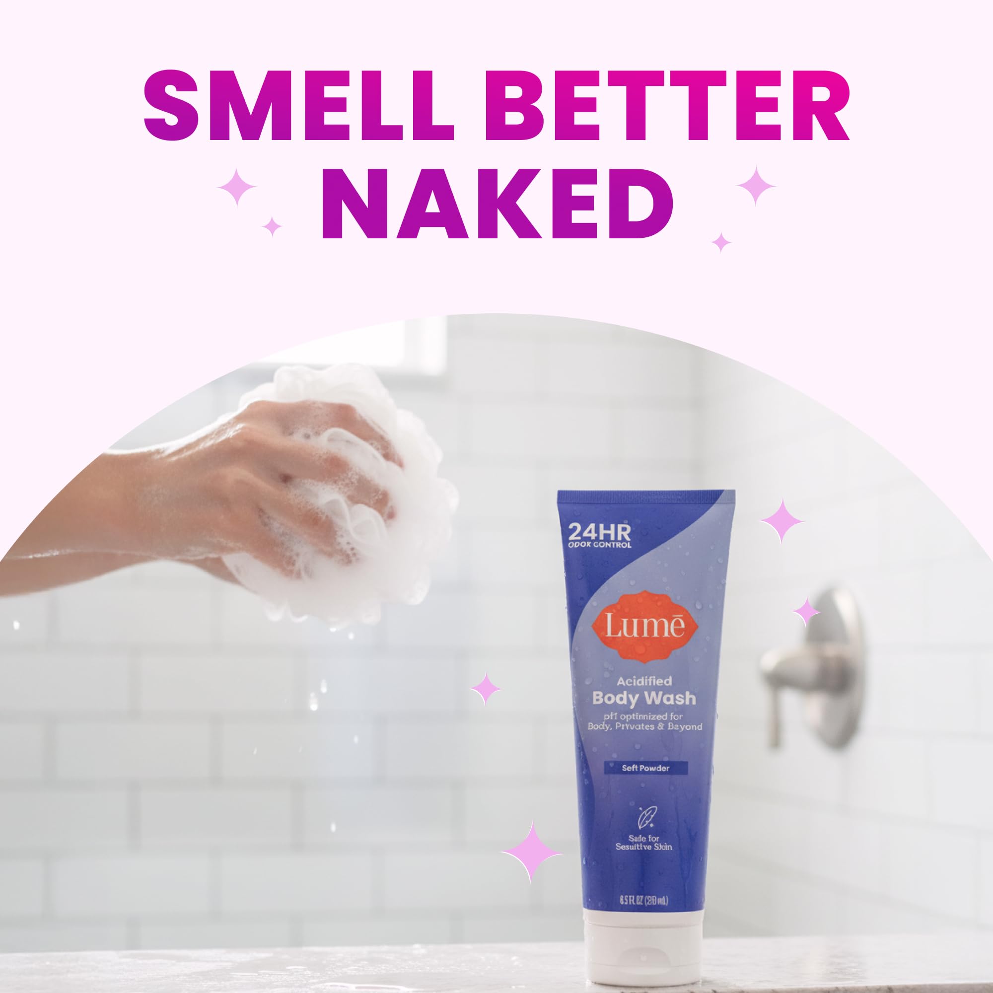 Lume gel en ambiente de baño moderno transmitiendo uso cotidiano y discreción