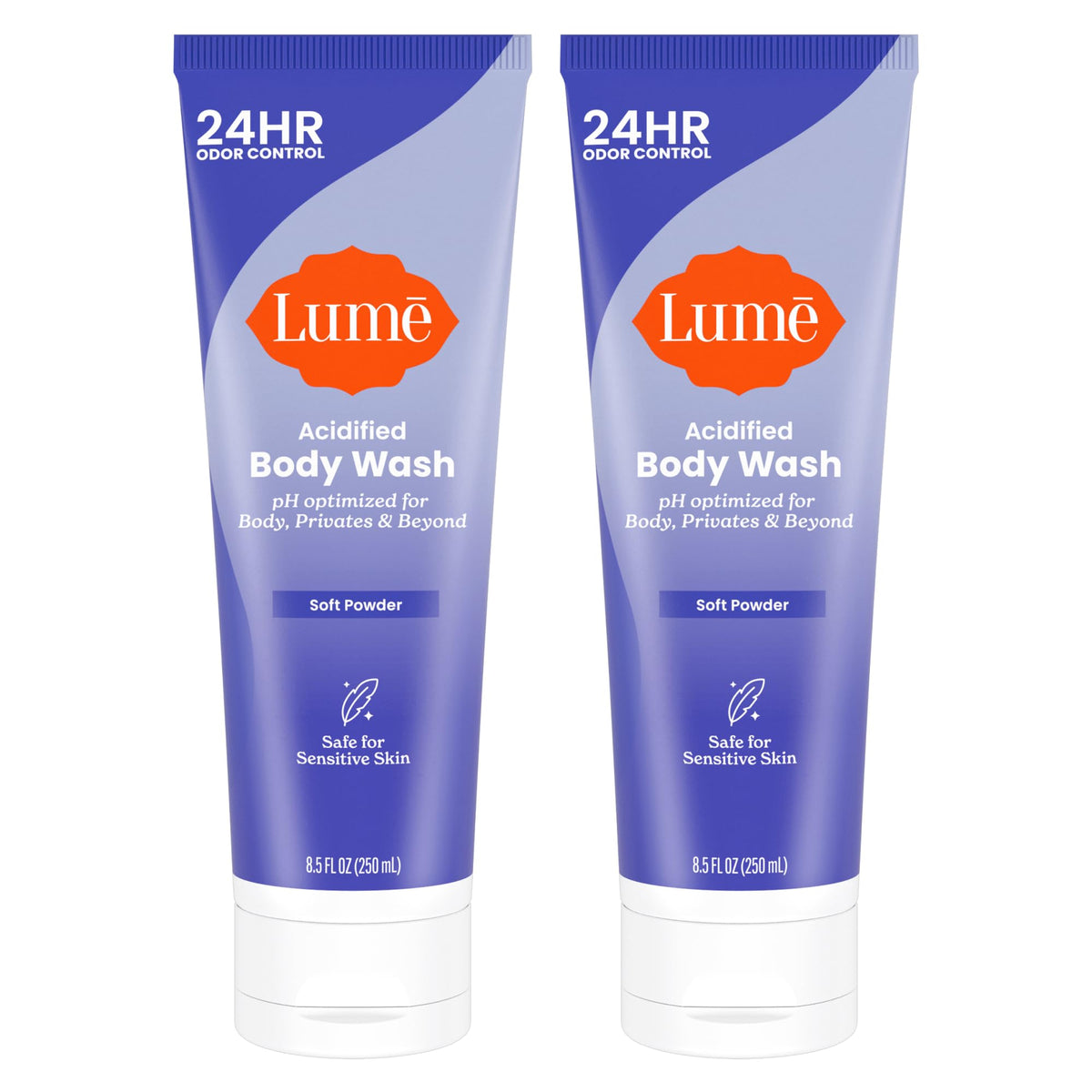 Lume gel corporal frente del envase mostrando doble pack y ventaja de control de olor