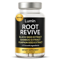 Lumin Root Revive: frente del empaque mostrando diseño y confianza