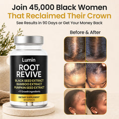 Lumin Root Revive: primer plano de cápsula resaltando textura y pureza