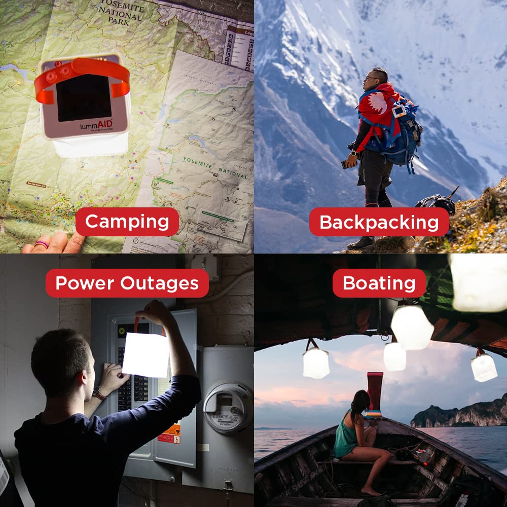 LuminAID Nova primer plano de LED y material resistente para duración