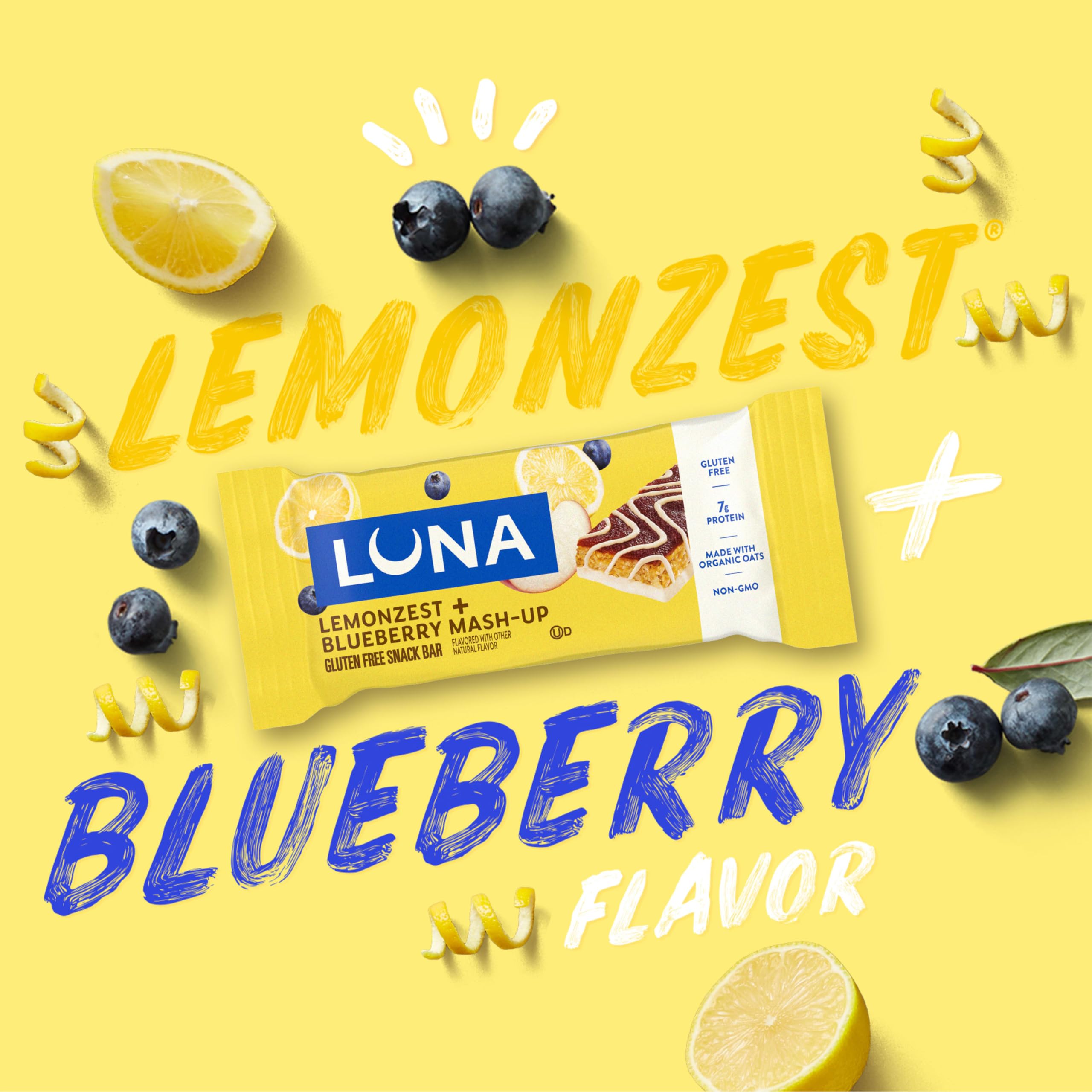Luna Bar ingredientes con avena orgánica resaltando calidad