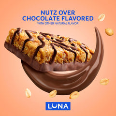 Luna Bar porción y etiqueta nutricional mostrando contenido de proteínas