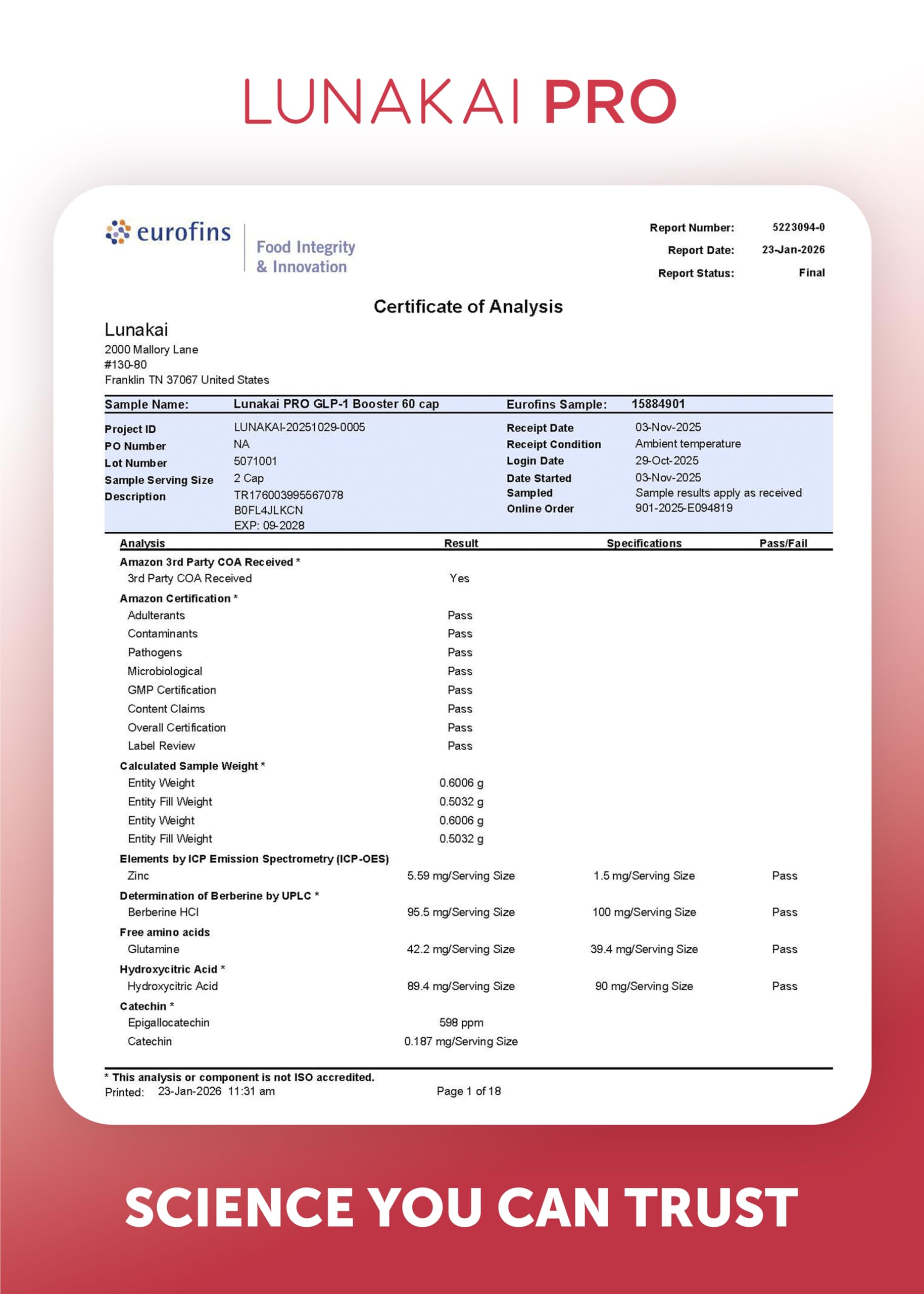 Close-up de la mezcla probiótica Lunakai para salud digestiva