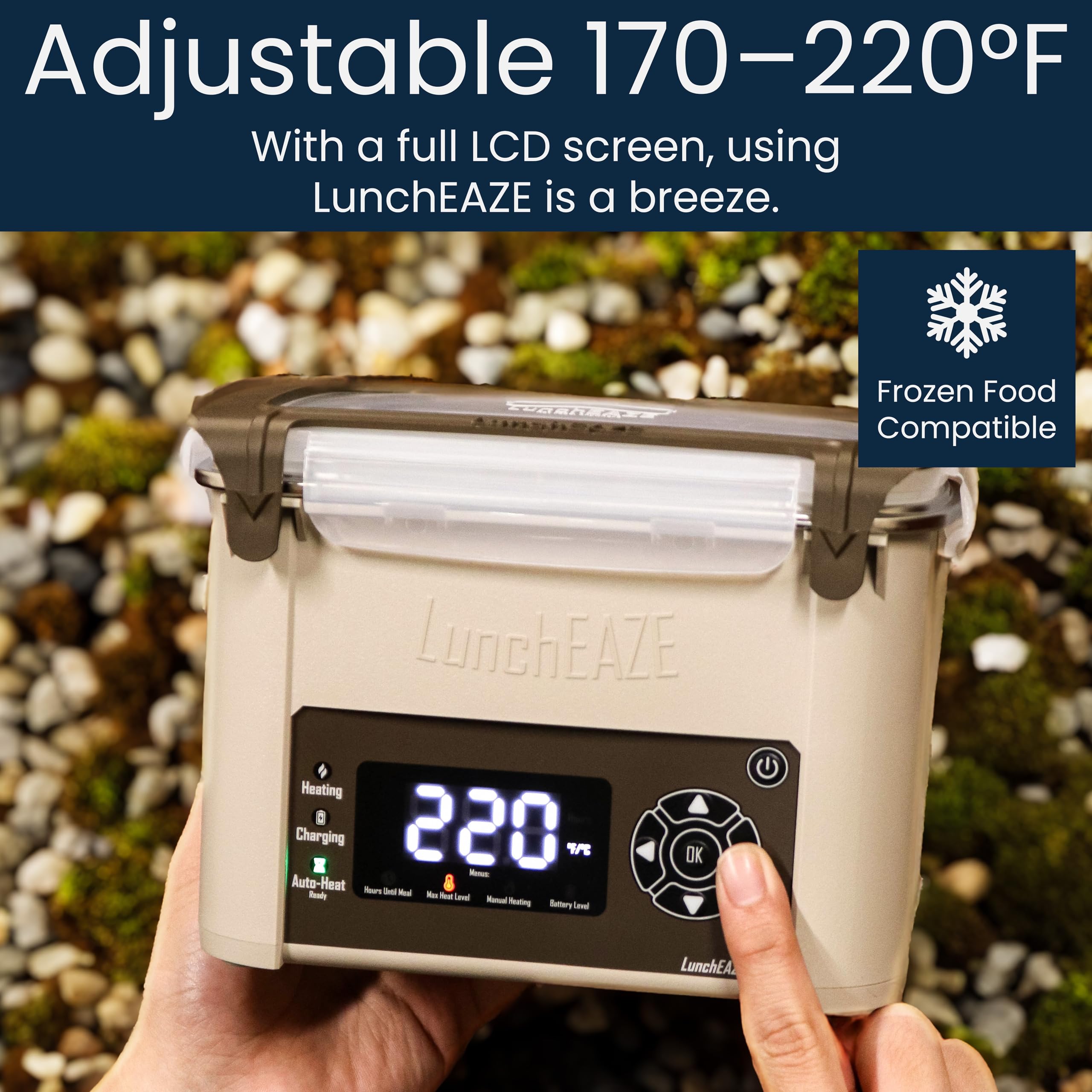 LunchEAZE detalle del acero 304 que demuestra superficie resistente y segura