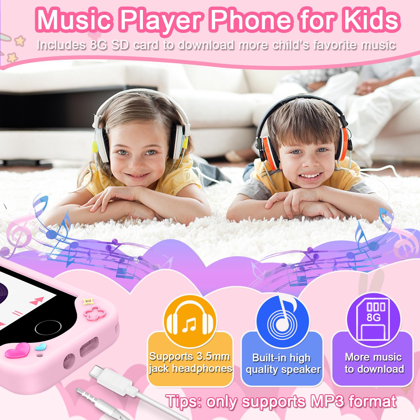 Luoba accesorios con tarjeta 8GB y auriculares, almacenamiento y audio