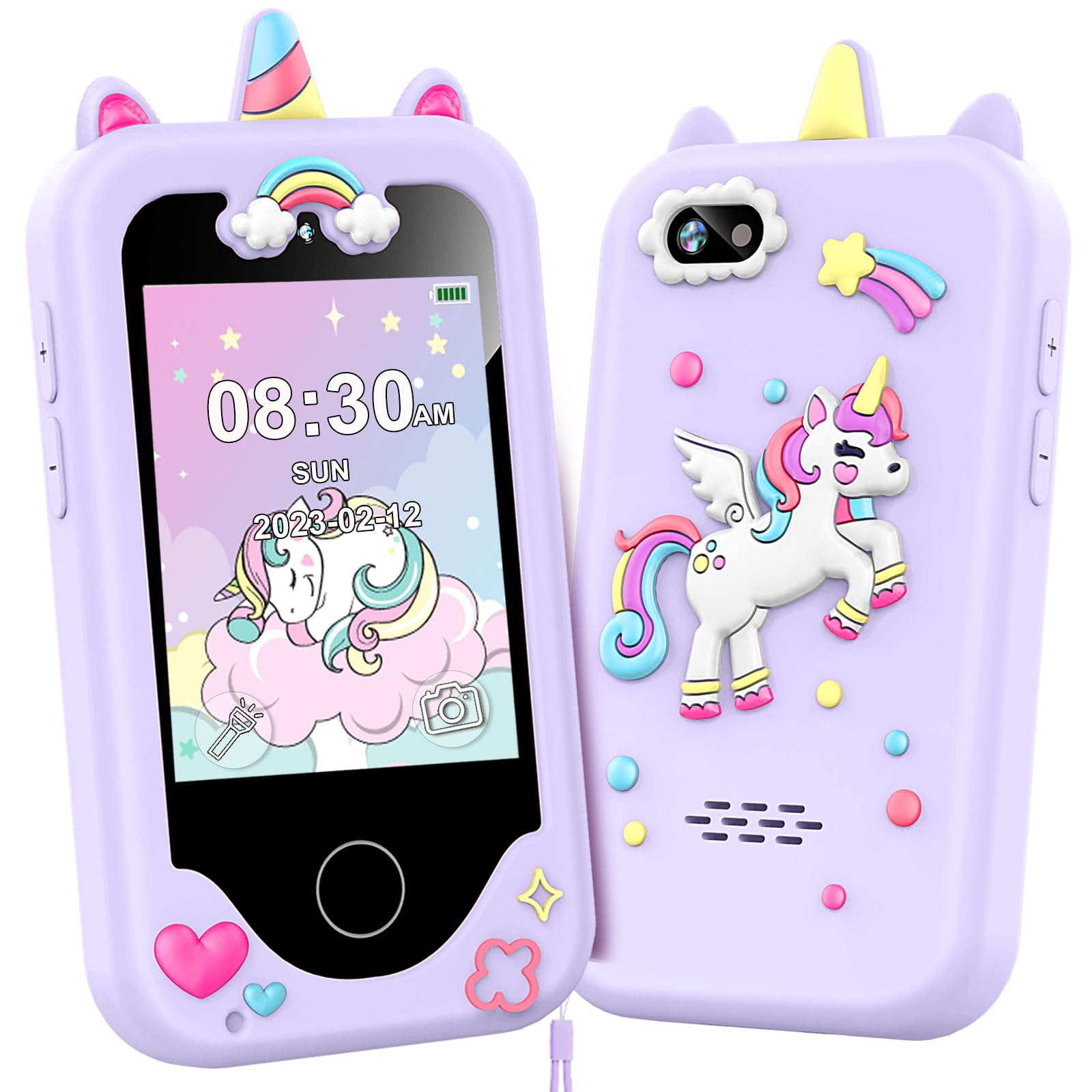 Luoba vista frontal del teléfono infantil, diseño seguro y fácil de usar