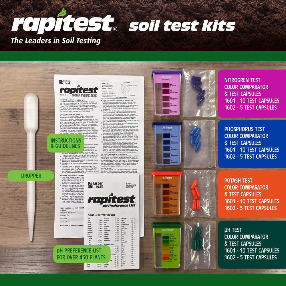 Luster Leaf kit en uso sobre un huerto urbano demostrando aplicación práctica