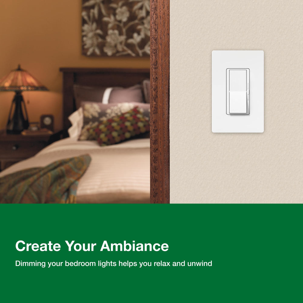 Lutron comparación con mano para escala, tamaño compacto y ergonómico