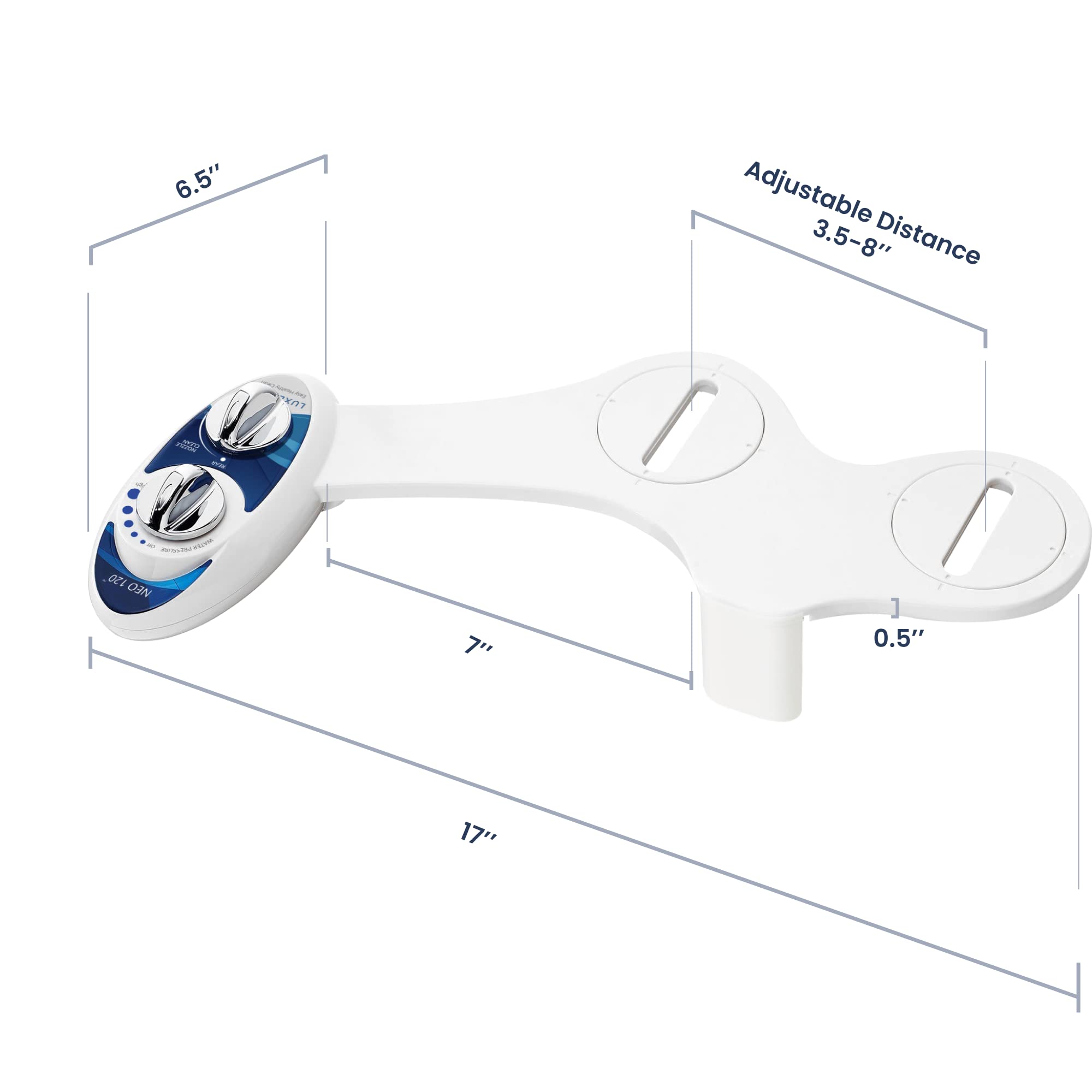 LUXE Bidet NEO 120 accesorios y placas ajustables incluidos para instalación