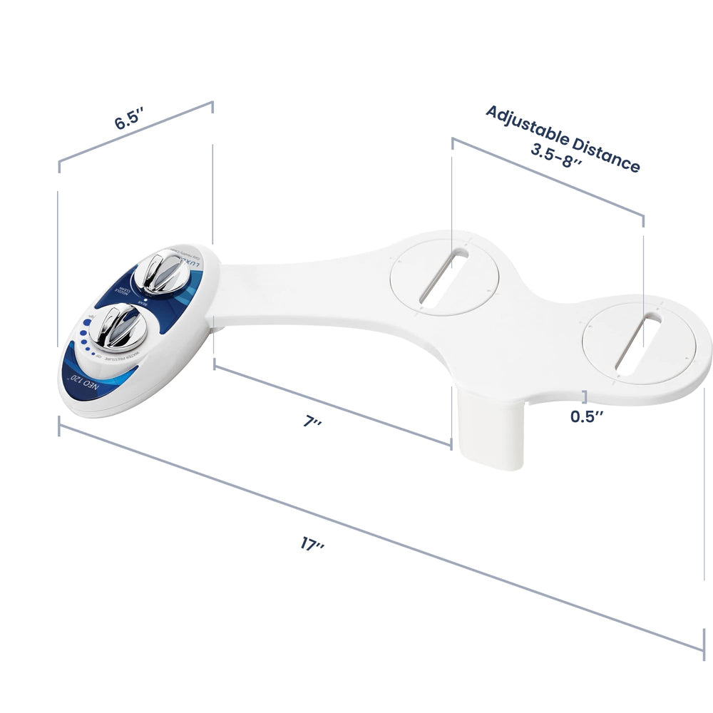 LUXE Bidet NEO 120 accesorios y placas ajustables incluidos para instalación