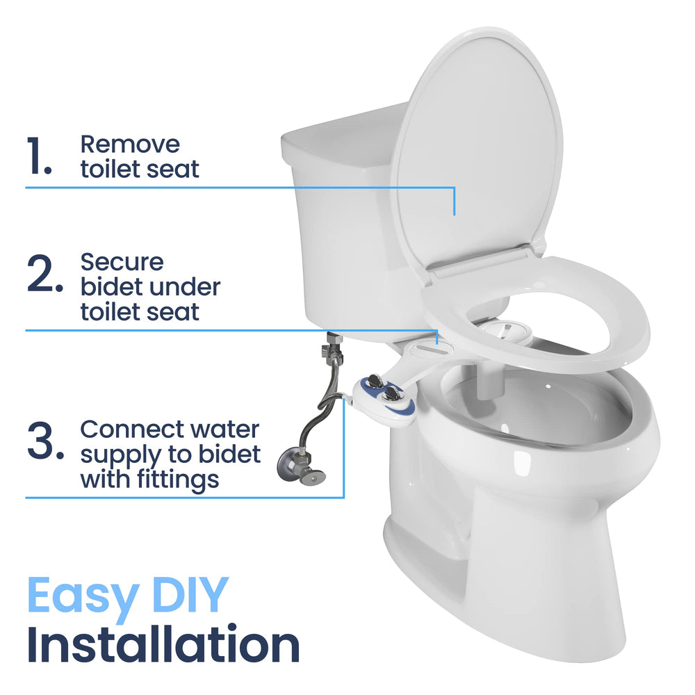 LUXE Bidet NEO 120 comparación de tamaño con medidas para compatibilidad