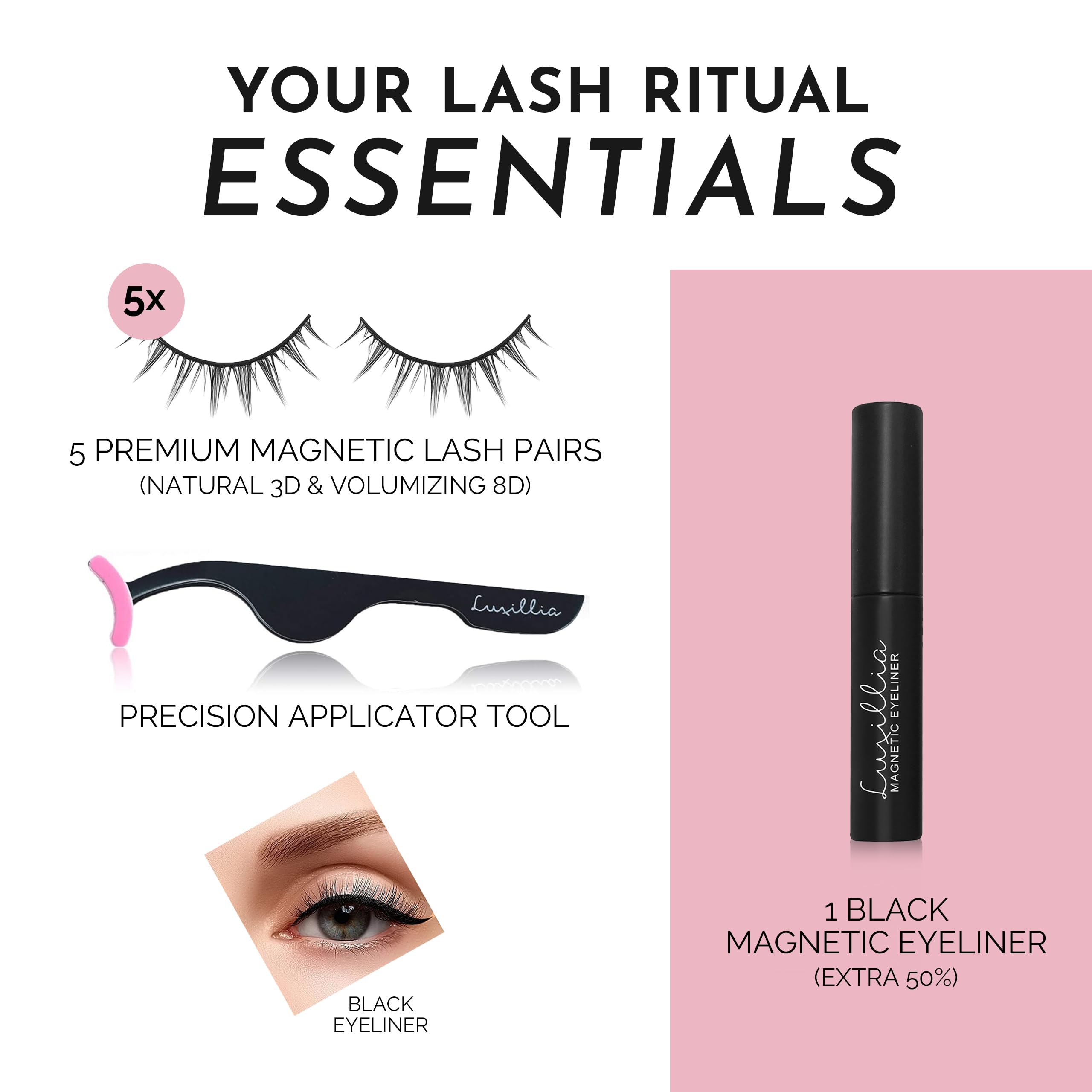 Luxillia par de pestañas cortas ideal para look natural diario