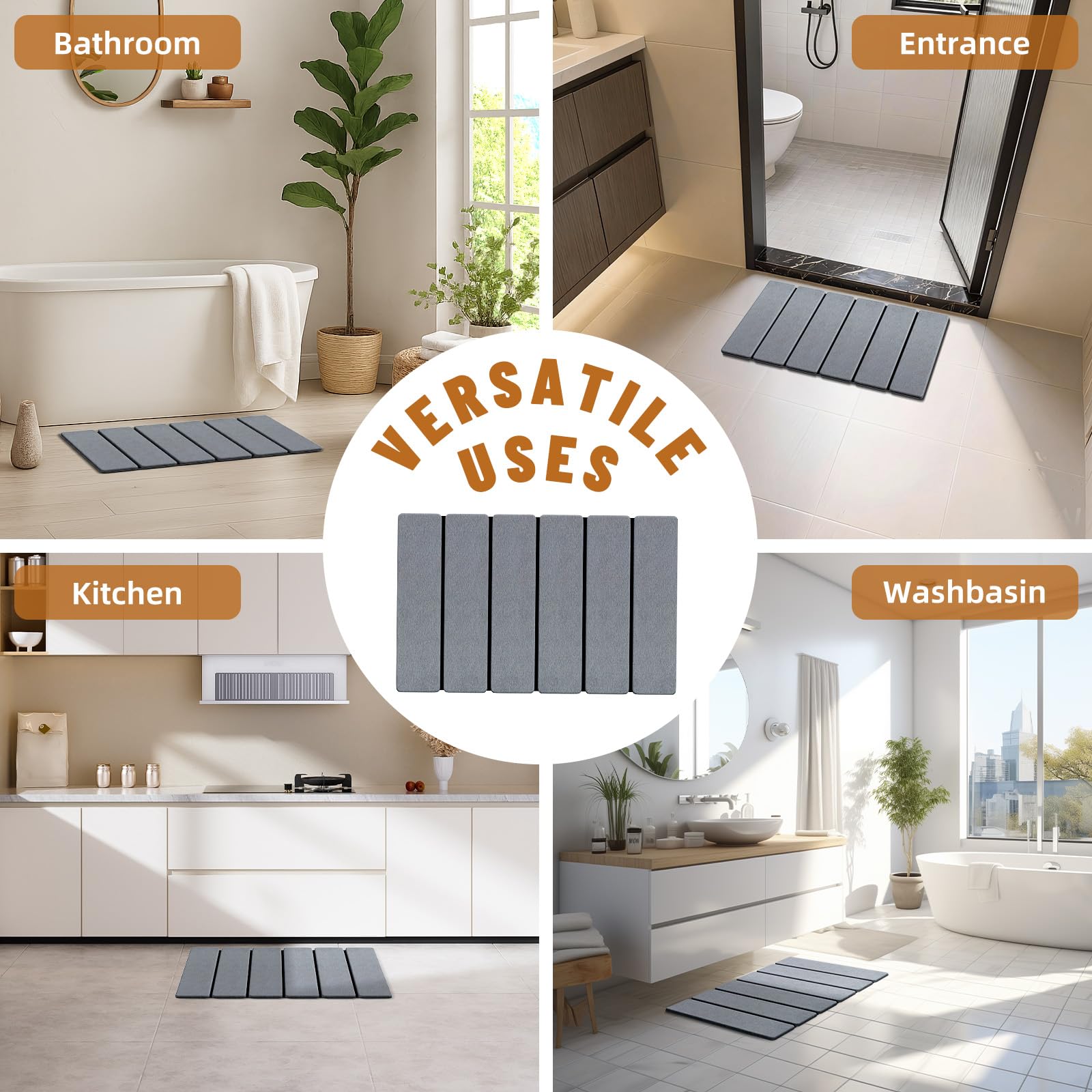Luxspire ambientada en baño gris oscuro aporta estética y funcionalidad