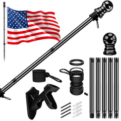 LYNSHION front view of 3x5 ft flag and pole showing clear display benefit