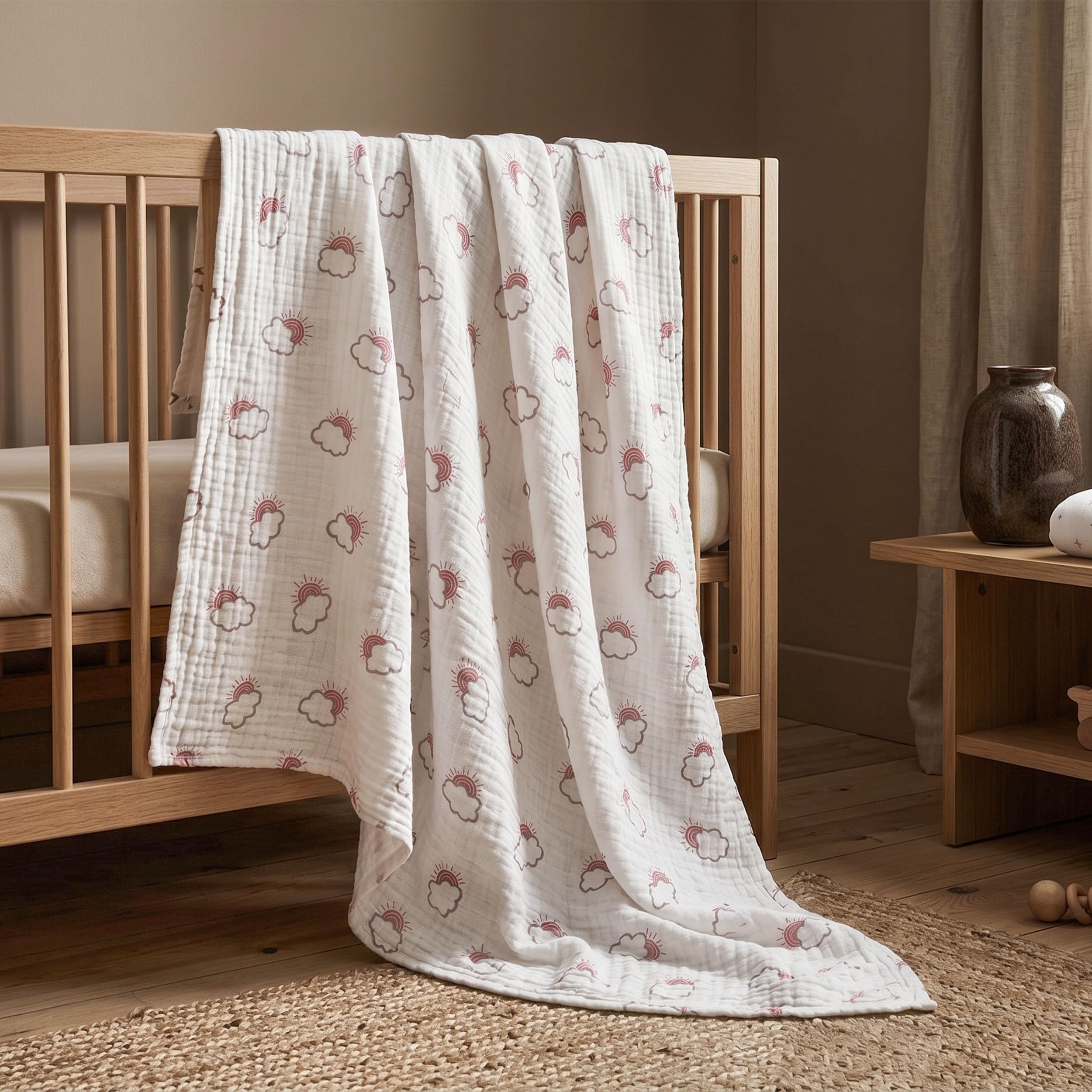 LYRICHOM BABY muselina extendida en mesa de cambio facilitando limpieza rápida