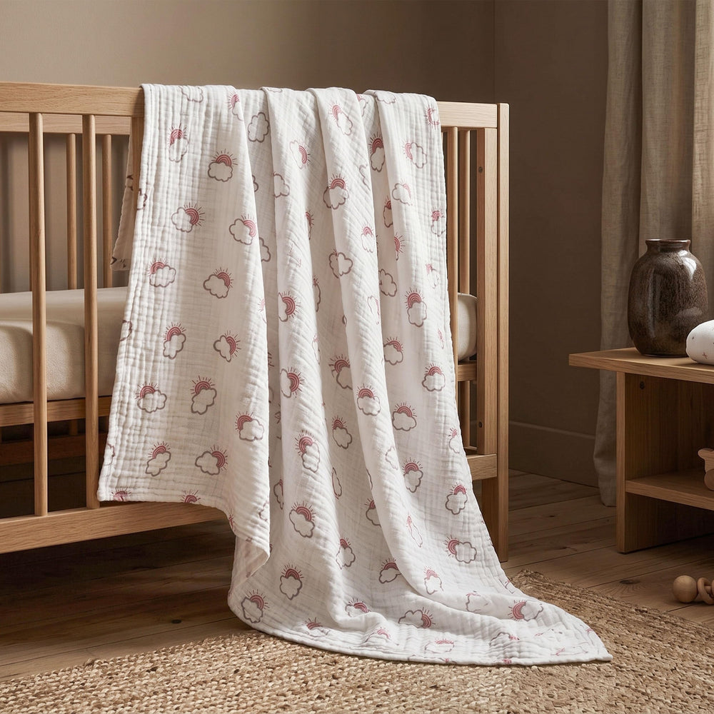 LYRICHOM BABY muselina extendida en mesa de cambio facilitando limpieza rápida