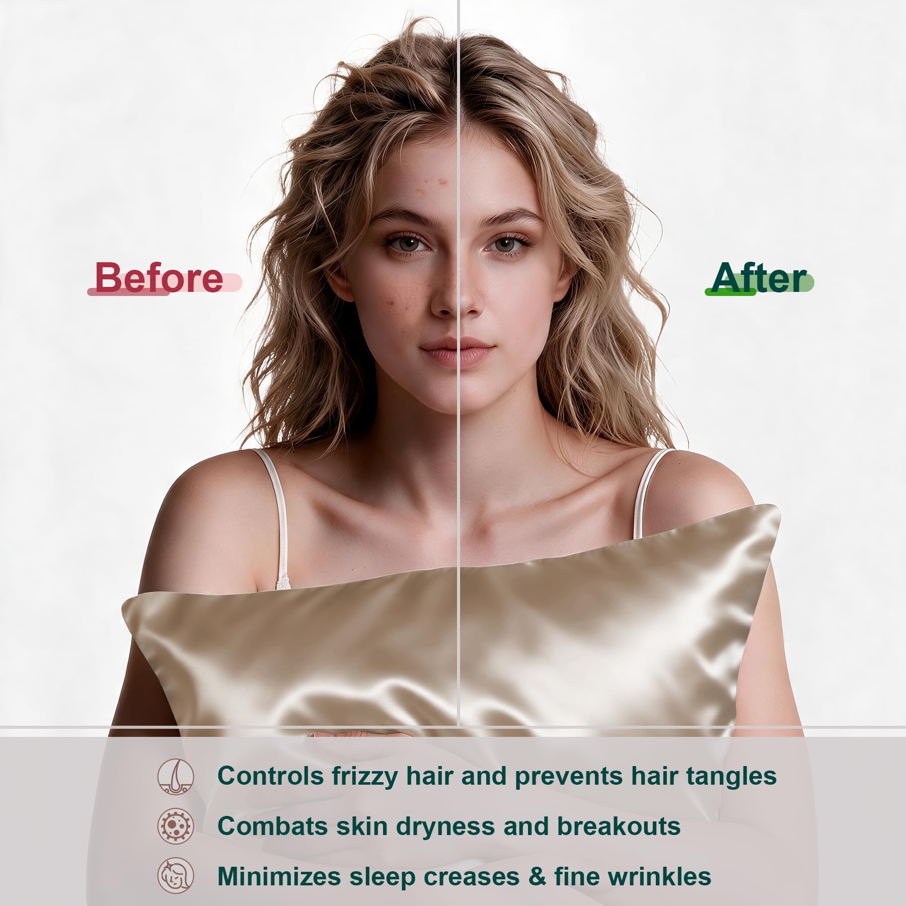 LYSHIN detalle de cremallera invisible que asegura la almohada con elegancia