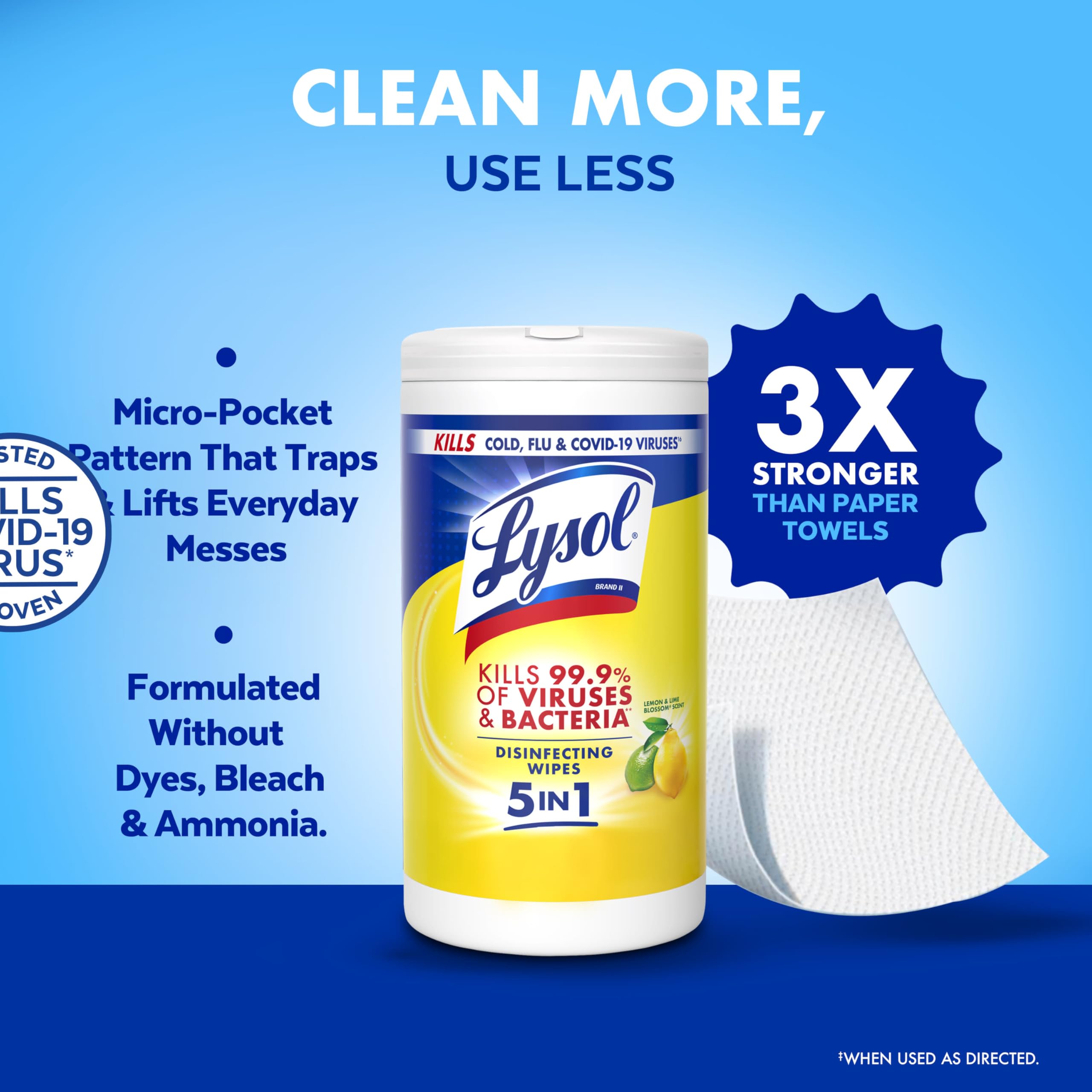 Lysol toallitas sobre lavabo en baño mostrando limpieza y desodorización