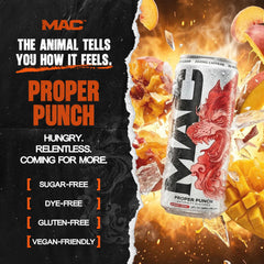 MAC Energy detalle de etiqueta con lista de ingredientes clave