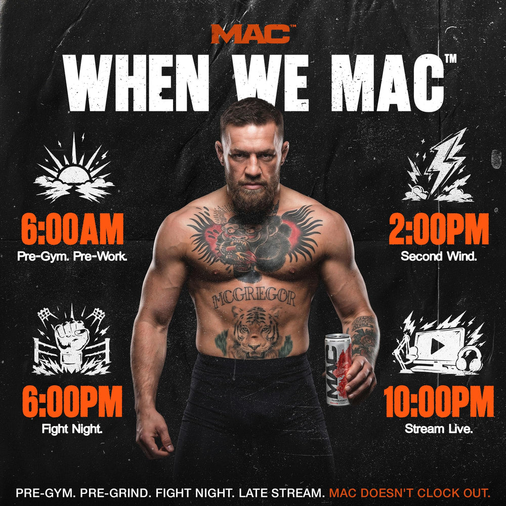 MAC Energy varias latas mostrando embalaje y disponibilidad