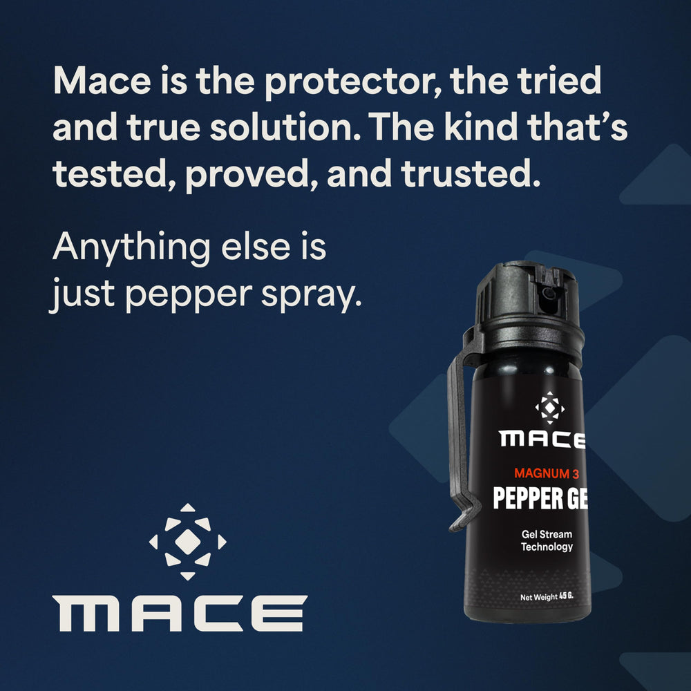 Mace Magnum 3 etiqueta con indicación de tinta UV para identificación posterior