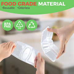 MACTANO vista cercana de los tres compartimentos para separar alimentos