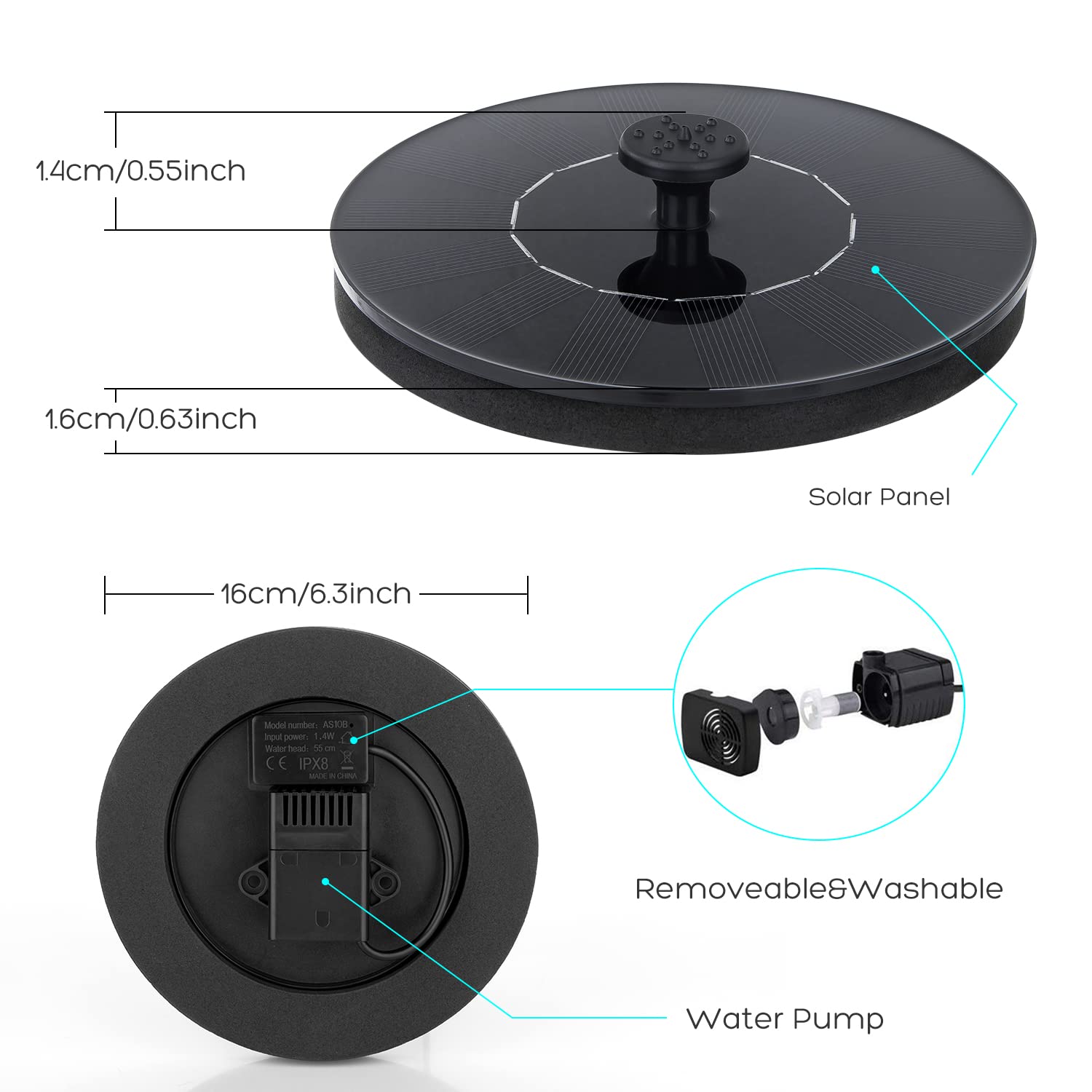 Mademax bomba junto a mano para comparar tamaño y escala compacta