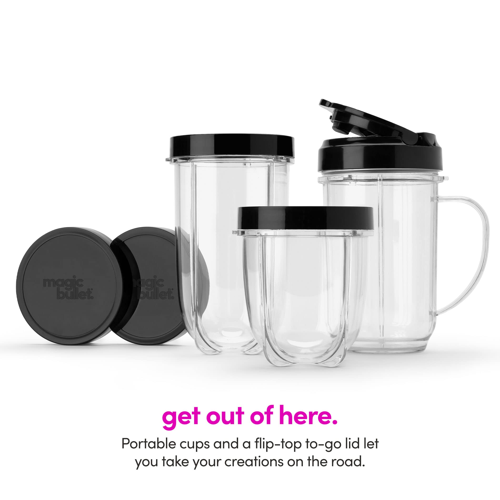 Magic Bullet party mug en mesa perfecto para porciones grandes