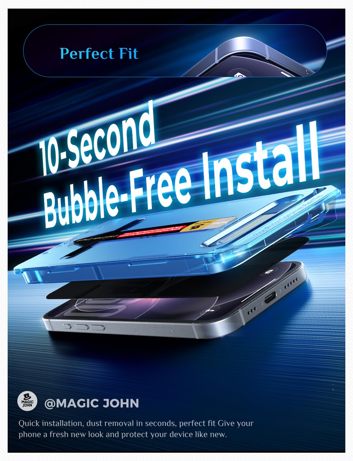 MAGIC JOHN detalle de recortes que respetan sensores y cámara del iPhone 17e