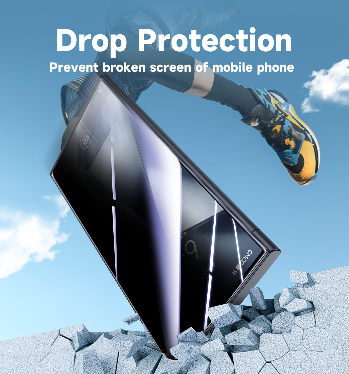 MAGIC JOHN escala del protector junto a funda para comprobar compatibilidad