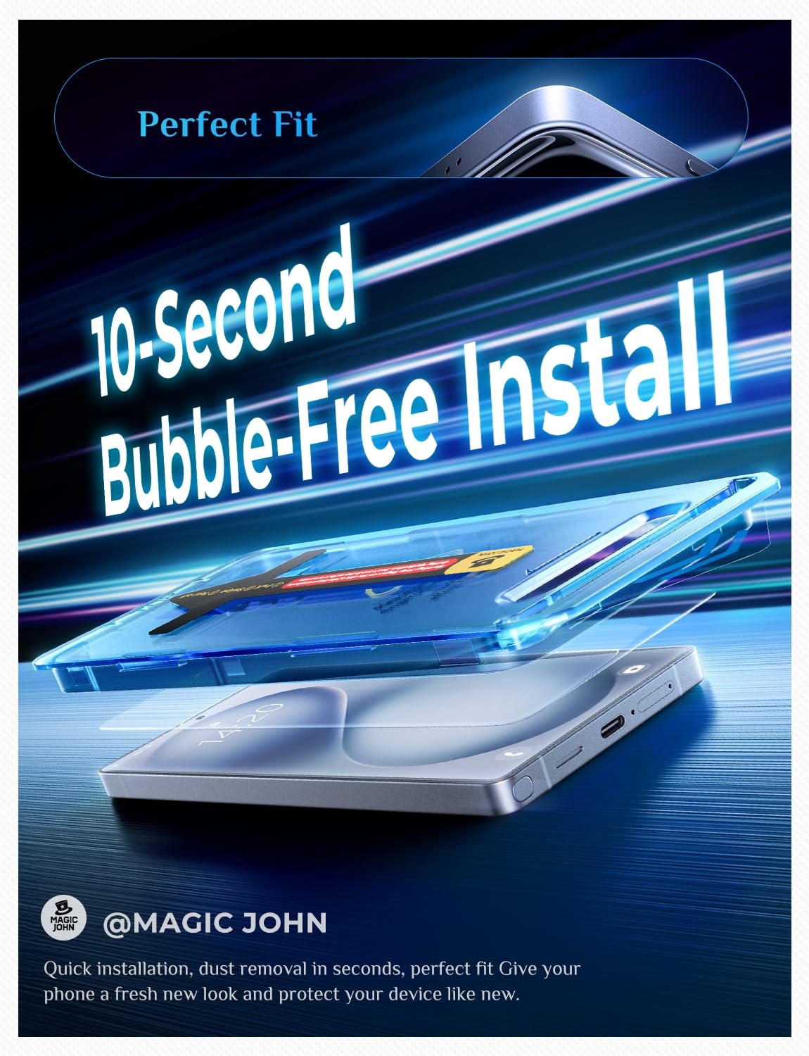 MAGIC JOHN textura del cristal templado 9H que ofrece alta resistencia a arañazos