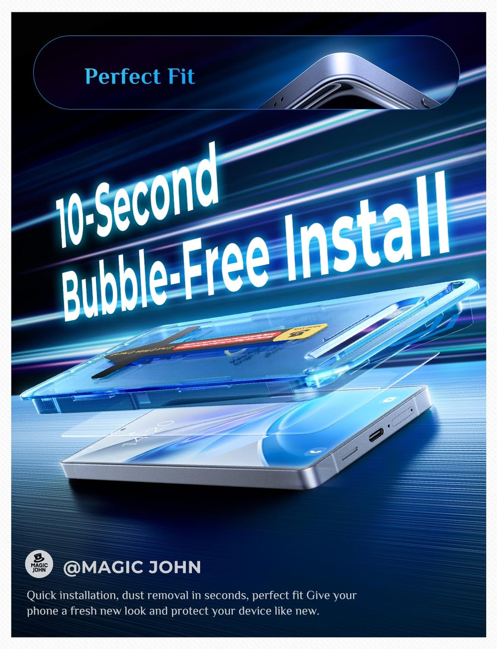MAGIC JOHN superficie 9H resistente a rayones para mayor durabilidad