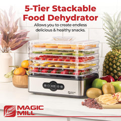 Magic Mill bandeja de acero inoxidable primer plano, durabilidad y seguridad alimentaria