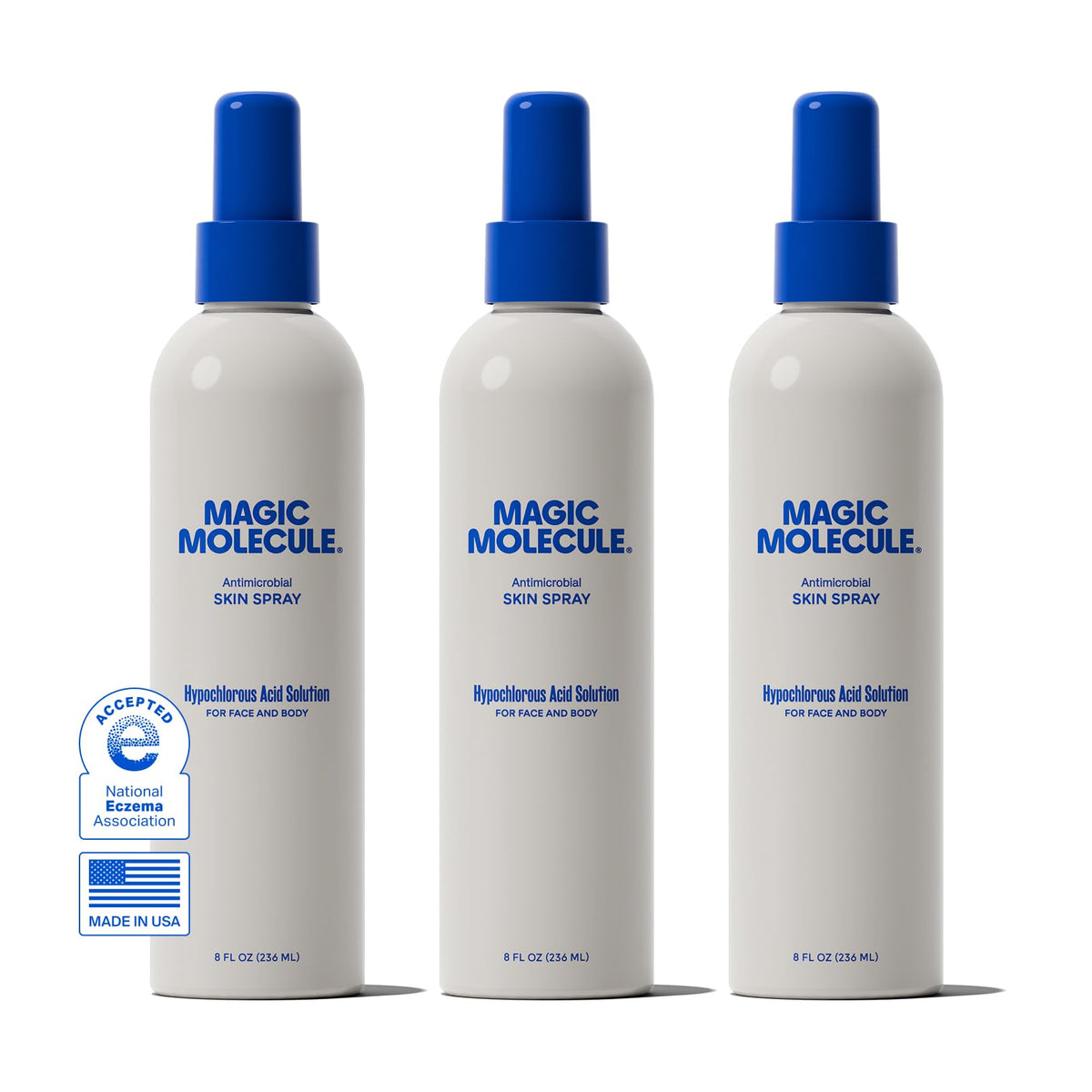 Magic Molecule envase frontal mostrando el spray y tamaño práctico