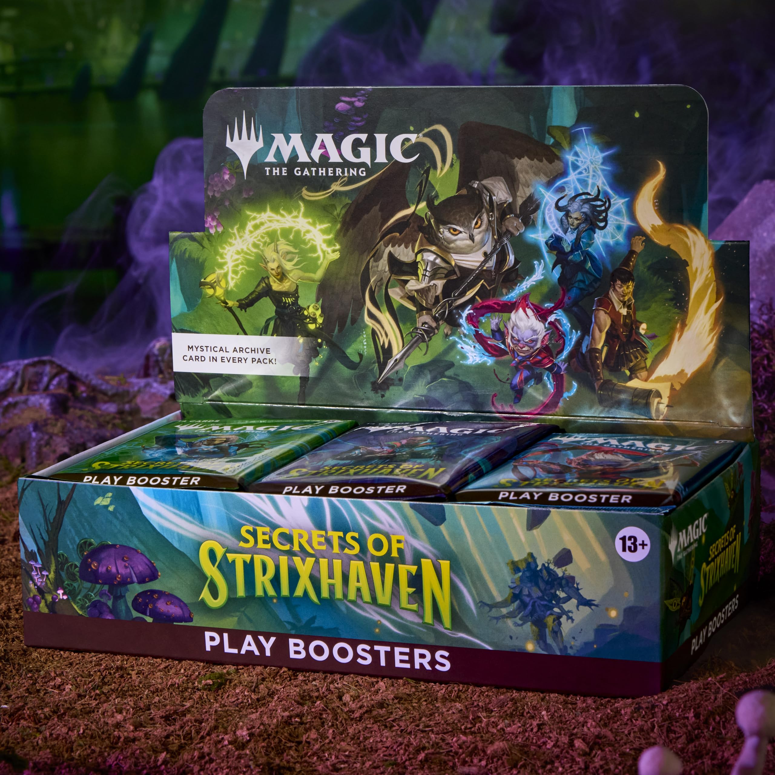 Magic: The Gathering sobre abierto con cartas visibles para excitación de apertura