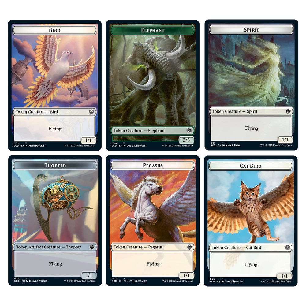 Magic: The Gathering disposición de cartas en mesa mostrando sinergias de vuelo y acceso a estrategia