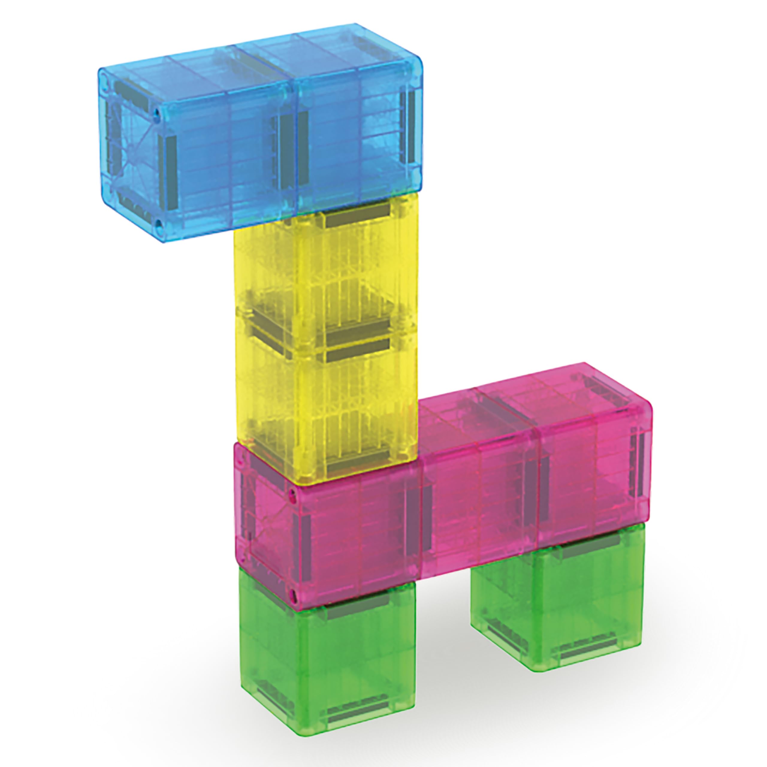 MAGNA-TILES cubo junto a monedas para comparar tamaño compacto