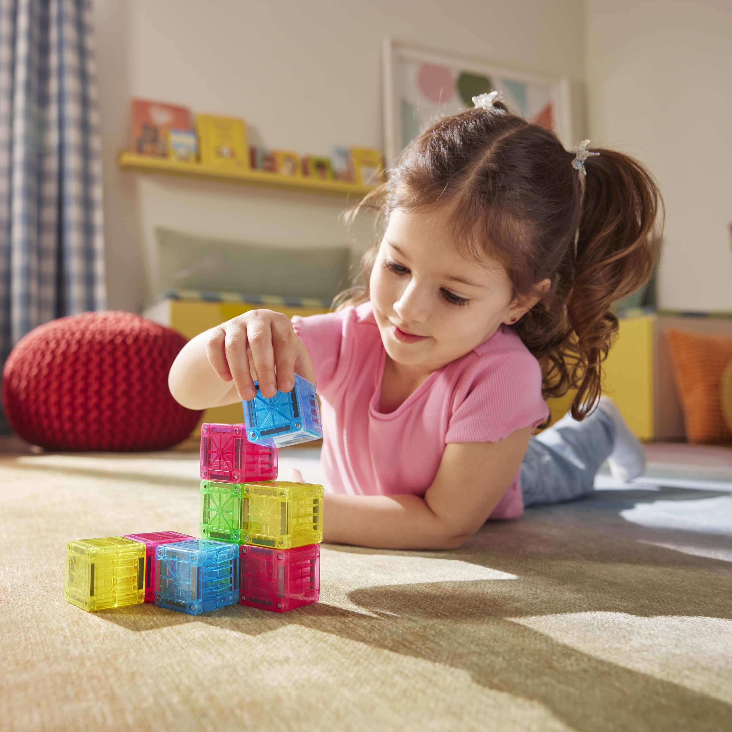 MAGNA-TILES cubos dentro de la bolsa de viaje para almacenamiento fácil