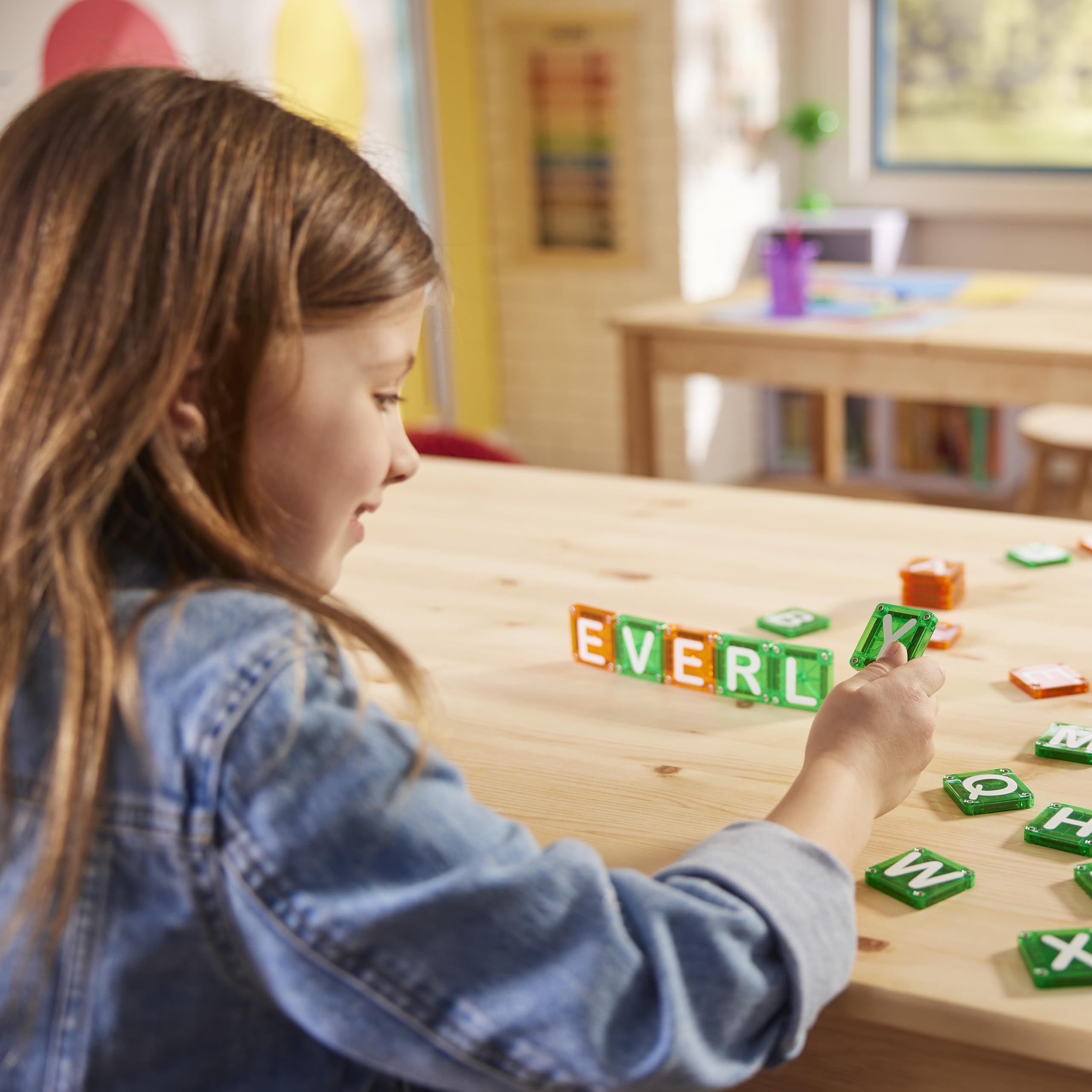 MAGNA-TILES primer plano de textura microMAGS que indica durabilidad