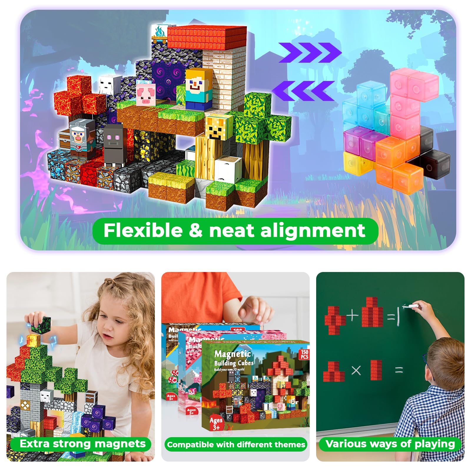 Magneverse manos de niño jugando que demuestran coordinación mejorada