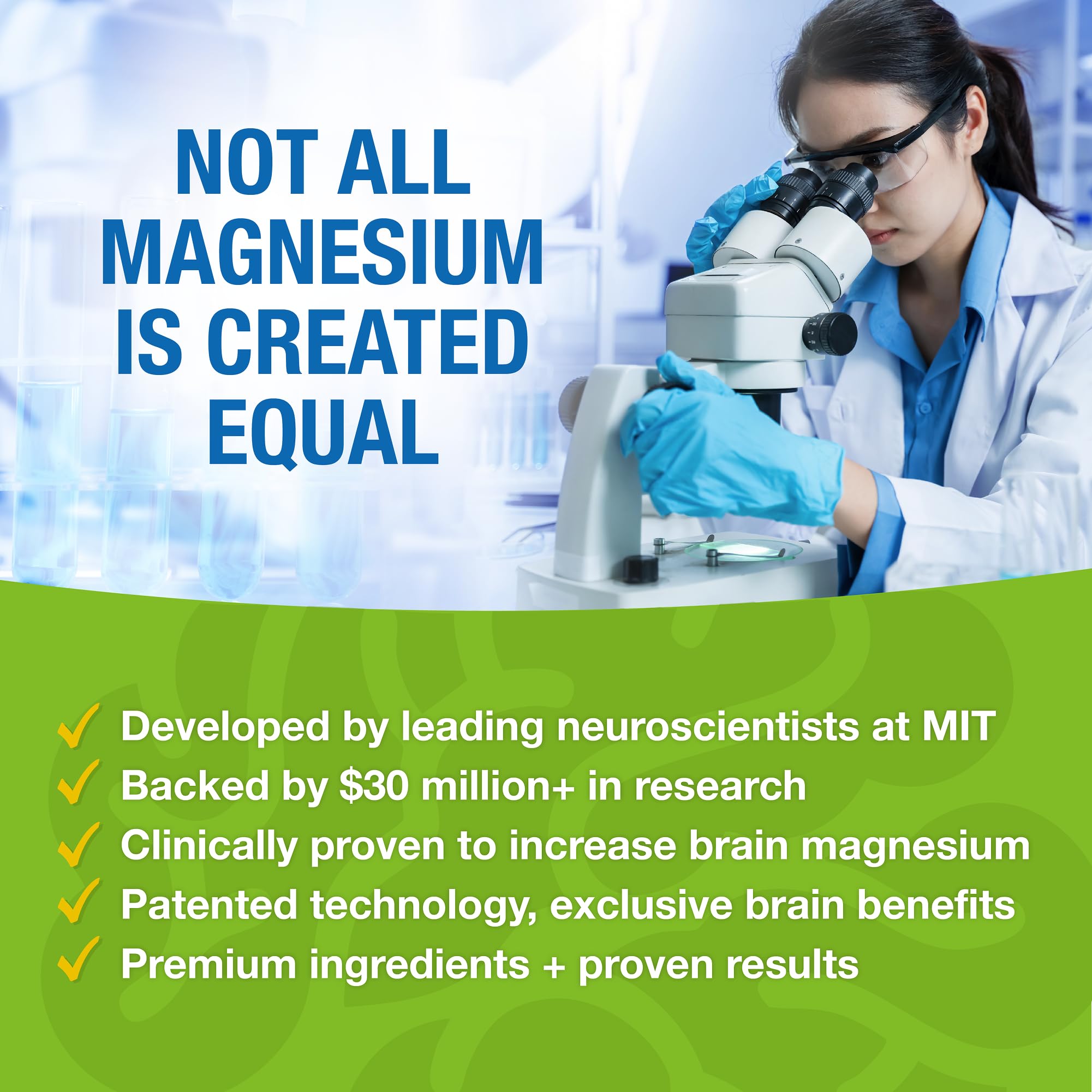 Etiqueta nutricional Magtein ampliada mostrando ingredientes clave, beneficio transparencia